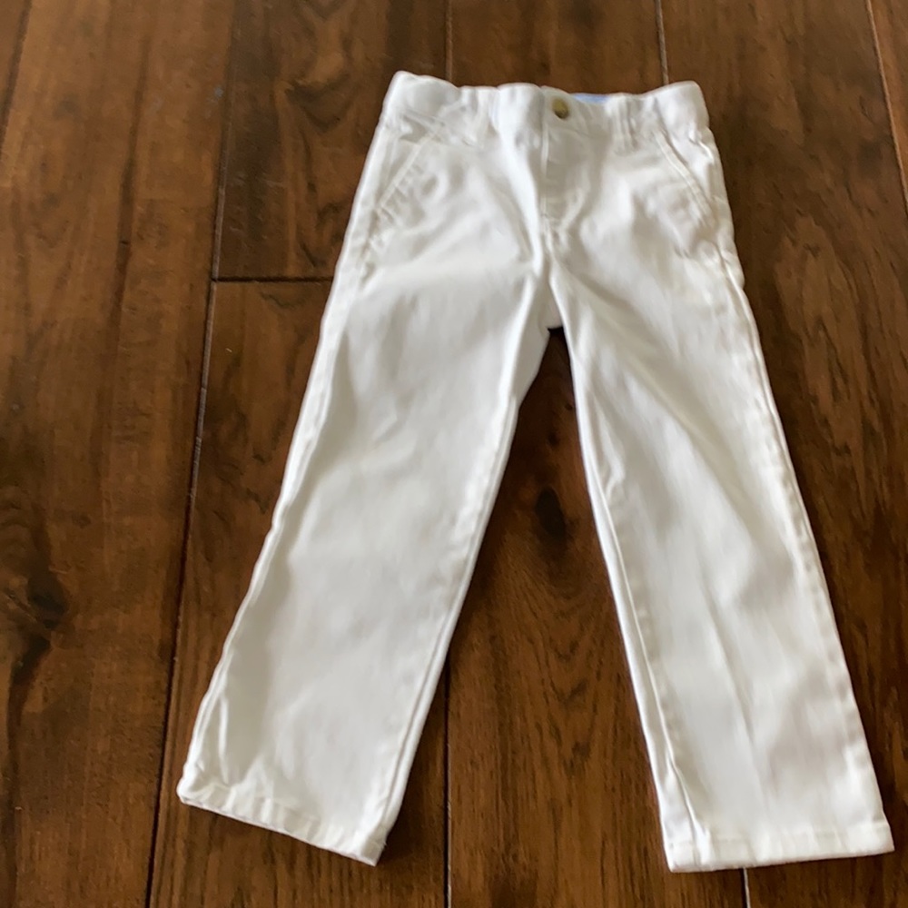 Janie and Jack white trousers size 4